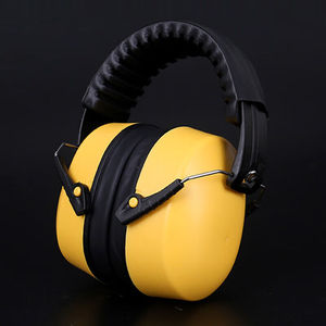 谋福防护耳罩降噪音头戴式耳机学习睡眠劳保防噪音黄色
